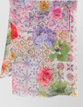 Faliero Sarti floral print frayed edge scarf