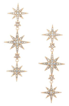 BaubleBar Celestial Statement Earrings in Clear/gold at Nordstrom