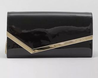 Jimmy Choo London emmie clutch patent leather envelope chain