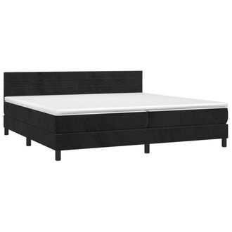 vidaXL Vidaxl - Cama Box Spring Con Colch&oacute;n Terciopelo Negro 200x200 Cm
