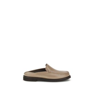 Brunello Cucinelli Leren Achterloos Loafer Mules