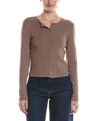 Michael Stars Trixie Crewneck Snap Cardigan