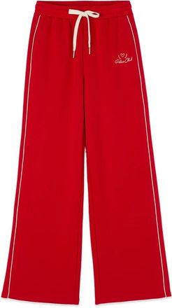 Oltre Jersey broek met bies - Dames - Wijde Broeken - Rood - XL - Polyester - Broeken