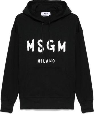 Msgm Black Logo Hoodie