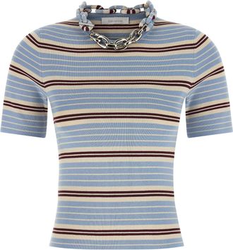 Paco Rabanne Chain T Shirt Celeste-Donna