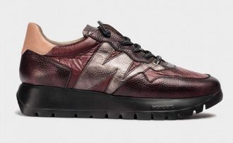 Wonders Womens Odesei Leather Sneaker In Burgundy