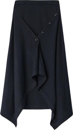 Christophe Lemaire Buttoned Skirt - Dames - Midirokken - Zwart - XS - Wol - Rokken