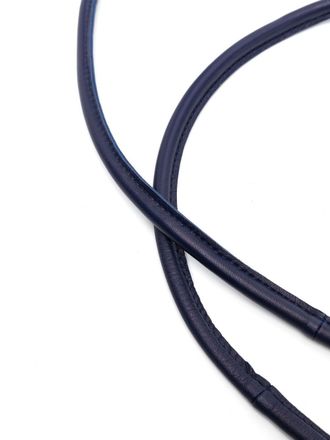 Furling Navy Calf Leather Tie Belt - Navy
