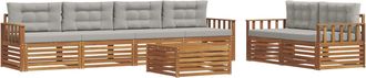 vidaXL Conjunto De Sof&aacute;s De Exterior 7 Uds. Gris Natural Y Claro Vidaxl