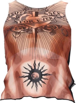 Jean Paul Gaultier Safe Tattoo Tank Top - Dames - Tops zonder mouwen - Veelkleurig - L - Tops