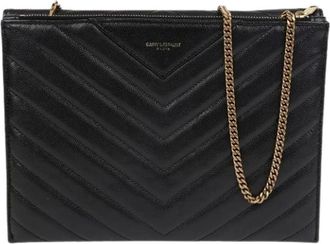 Saint Laurent Pre-owned Clutches, female, Black, Size: ONE SIZE Pre-owned Tribeca Chain Shoulder Crossbody Bag