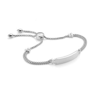 Monica Vinader Sterling Silver Baja Deco ID Bracelet