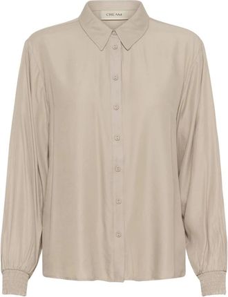 Cream Blouses & Shirts - Dames - Overhemden - Beige - 3XL - Overhemden
