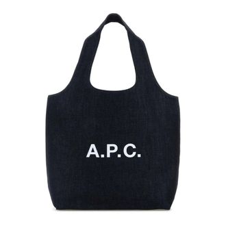 A.P.C. Tote Bags, male, Blue, Size: ONE SIZE Denim Ninon Shopping Bag