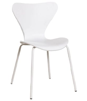 Vintahome Silla de comedor dise&ntilde;o acero y polipropileno blanco