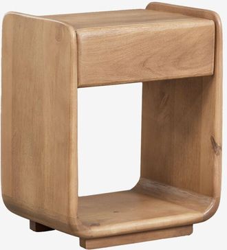 Sklum Mesita De Noche Rectangular Con Caj&oacute;n 40x30 Cm En Madera Tinsley Sklum
