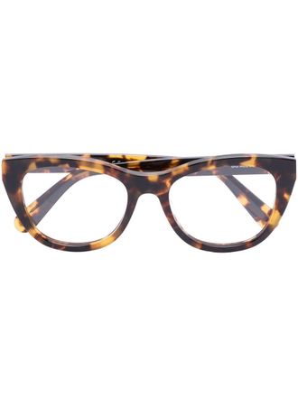 Stella McCartney wayfarer-frame optical glasses - women - Acetate/Acrylic - 52 - Brown