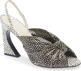 Fendi Arco Slingback Sandal in White/black at Nordstrom, Size 6.5Us