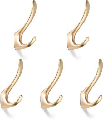 OEM Un Juego De 5 Ganchos En Espiral Para Puertas, Ideales Para Colgar Batas De Ba&ntilde;o, Ganchos De Lat&oacute;n, Ganchos De Pared De Lat&oacute;n Cepillado Y Ganchos Para