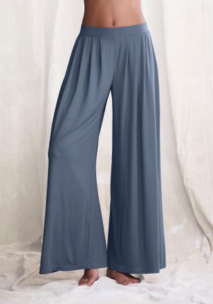 Lascana Schlupfhose LASCANA Extra Weit, Damen, Gr. 32/34, N-Gr, blau (jeans), Single Jersey, Obermaterial: 93% Polyester, 7% Elasthan, unifarben, weit lang, H