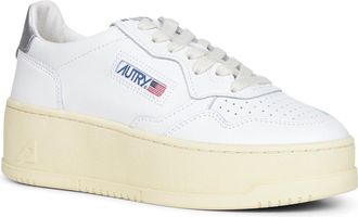 Autry Womens Sneakers Medalist Platform White Leather Calf Trainers