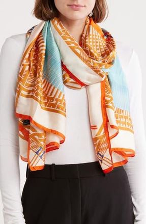 La Fiorentina Abstract Print Scarf in Orange at Nordstrom Rack