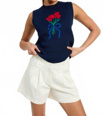 En Saison Juniper Knit Top In Navy
