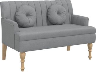 vidaXL Vidaxl - Banco con cojines tela gris claro 113x64,5x75,5 cm