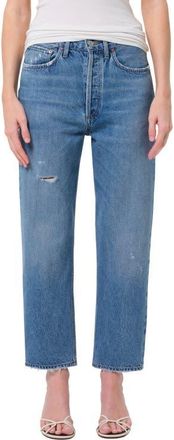 A Gold E 90s Mid Rise Crop Relaxed Straight Leg Jeans in Shrine at Nordstrom, Size 32