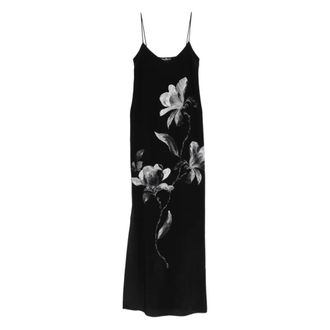 Ermanno Scervino Maxi Dresses, female, Black, Size: S Printed Silk Maxi Dress