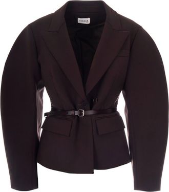 Parosh Dark Brown Notched Lapel Jacket