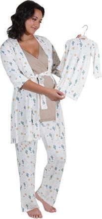 Everly Grey Analise During & After 5-Piece Maternity/Nursing Sleep Set for Mom & Baby in Rodeo at Nordstrom, Size X-Small
