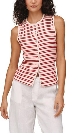 Bella Dahl Sleeveless Front Button Knit Top in Sunset Sail Stripe at Nordstrom, Size X-Small