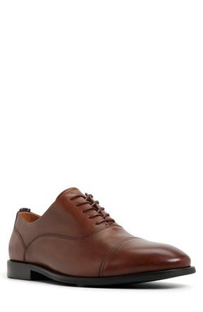 Brooks Brothers Cassel Cap Toe Oxford in Cognac Leather Smooth at Nordstrom, Size 10.5