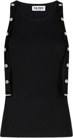 The Attico Ribgebreide Jersey Tanktop - Dames - Tops zonder mouwen - Zwart - M - Tops