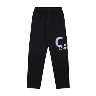 C.P. Company Black Logo Print Joggers - male - C.P. Company - Sweatpants - Black - 6 Y - Kids