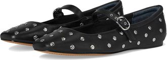 Dolce Vita Reyes Stud Womens Flat Shoes Black Leather : 9.5 M