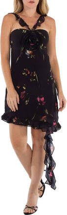 Rotate Light Assymetric Floral Print Mini Dress