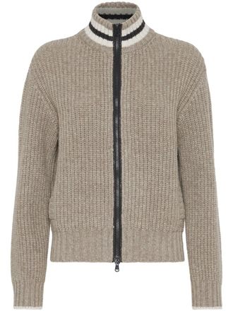 Brunello Cucinelli ribbed knit cashmere cardigan - Neutrals