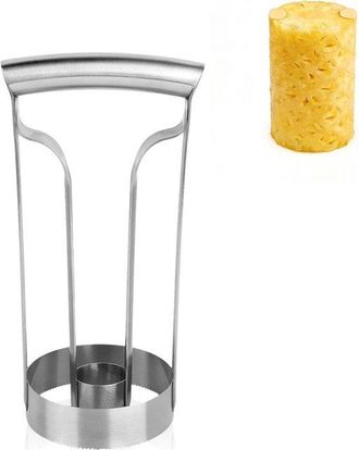 OEM Cortador De Pi&ntilde;a - Cortador De Fruta - Utensilio De Cocina - Acero Inoxidable - 20x10x8 Cm - Color Plata