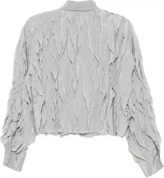 Alysi Ruffled Crinkle-Texture Blouse - Grey