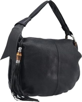 Gucci Pre-owned Vintage Leren Schoudertas - Dames - Vintage Schoudertas - Zwart - ONE Size - Leer - Vintage