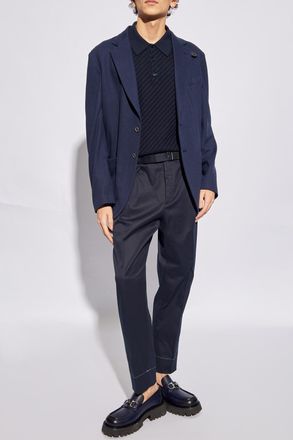 Brioni Blazer With Notch Lapels, Mens, Navy Blue