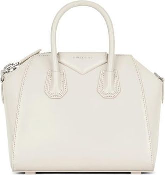 Givenchy Mini Antigona Leather Satchel in Ivory at Nordstrom