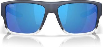 Costa Taxman 59mm Polarized Rectangular Sunglasses in Deep Blue Fade/blue 580G at Nordstrom