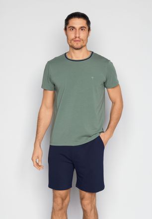 Joop Shorty JOOP Core, Herren, Gr. XXL, duck gr&uuml;n, schwarz sapphire, Jersey, Obermaterial: 95% Baumwolle, 5% Elasthan, bequem kurz, Rundhals, Homewear-Sets