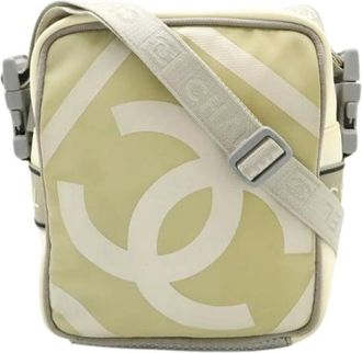 Chanel Pre-owned Cross Body Bags, female, Beige, Size: ONE SIZE Pre-owned Nylon Cross Body Bag