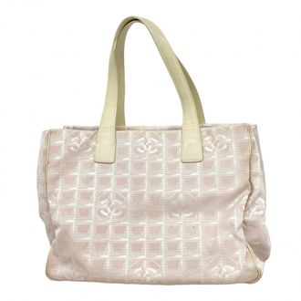 Chanel Pink Silver Nylon Tote Bag (Pre-Owned)