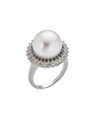 Belpearl Belpearl Silver 10-9Mm Pearl Cz Ring