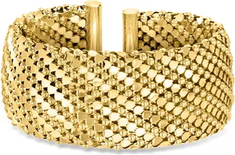 Ross-Simons Italian 14kt Yellow Gold-Plated Patterned Wide Cuff Bracelet